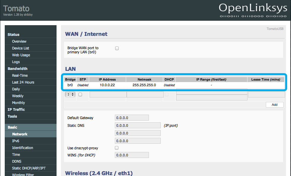 Setup Wireless Ethernet Bridge - IP Address