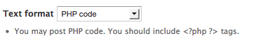 Drupal 7 - PHP Code - Text Format