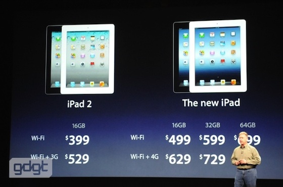 The new iPad - Pricing